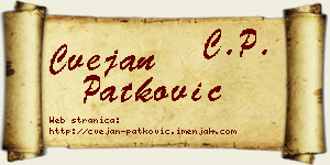 Cvejan Patković vizit kartica